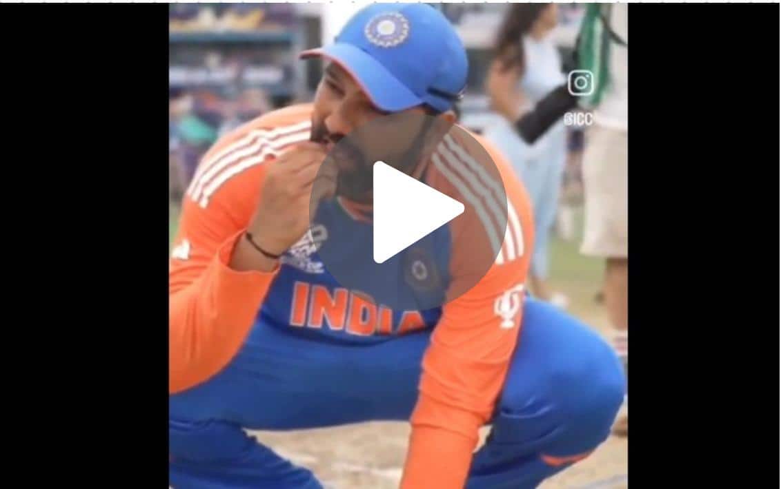 [Watch] Rohit Sharma Eats Soil Off Barbados Surface During India’s 2024 T20 WC Winning Celebration